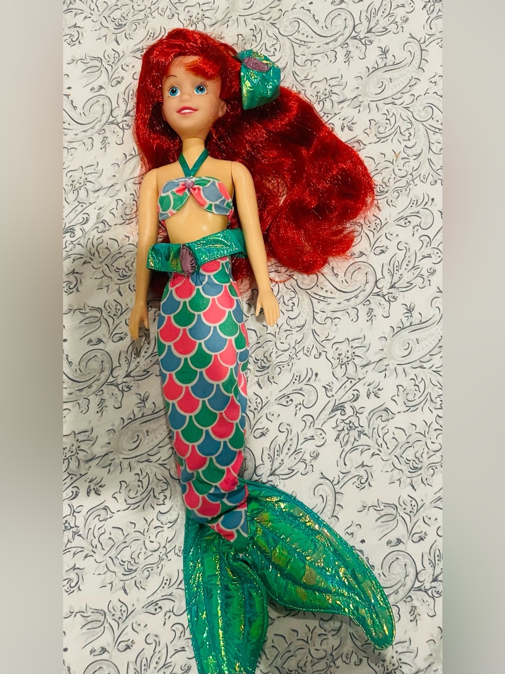 1991 Ariel Doll with Teal & Pink Scaled Tail(changes color while wet)